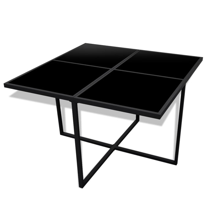 Set mobilier de exterior cu perne, 9 piese, negru, poliratan - WALTI WALTI