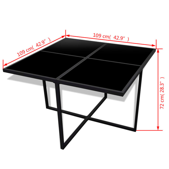 Set mobilier de exterior cu perne, 9 piese, negru, poliratan - WALTI WALTI