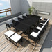 Set mobilier de exterior cu perne, 13 piese, negru, poliratan - WALTI WALTI