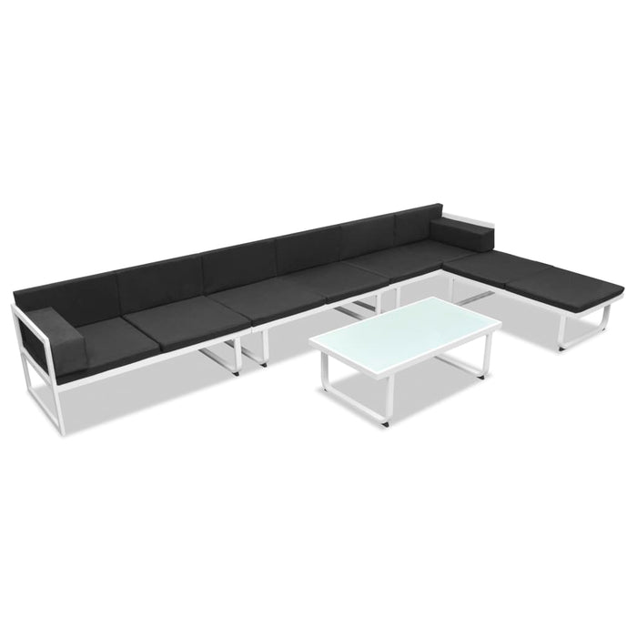 Set mobilier grădină, 5 piese, negru, textilenă și aluminiu - WALTI WALTI