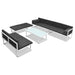 Set mobilier grădină, 5 piese, negru, textilenă și aluminiu - WALTI WALTI