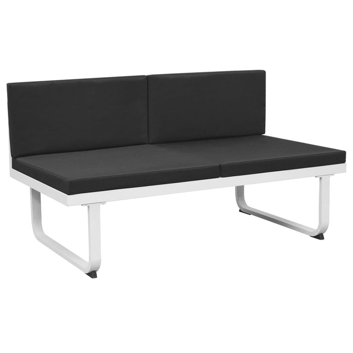 Set mobilier grădină, 5 piese, negru, textilenă și aluminiu - WALTI WALTI