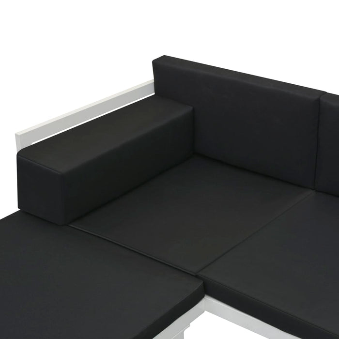 Set mobilier grădină, 5 piese, negru, textilenă și aluminiu - WALTI WALTI