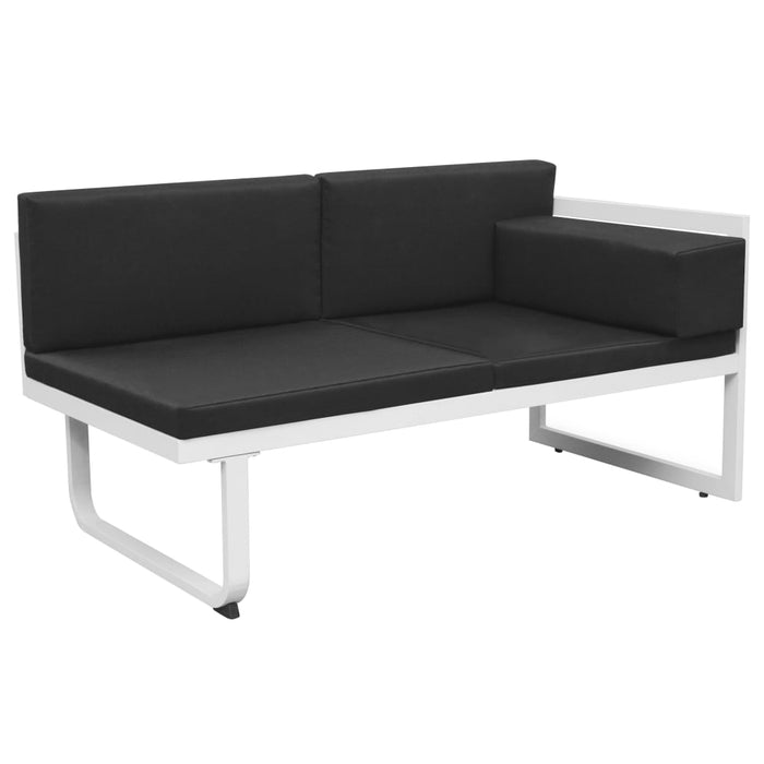 Set mobilier de grădină cu perne, 4 piese, negru, aluminiu - WALTI WALTI