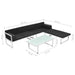 Set mobilier de grădină cu perne, 4 piese, negru, aluminiu - WALTI WALTI