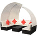 Set mobilier de grădină cu baldachin, 9 piese, negru, poliratan - WALTI WALTI