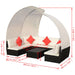 Set mobilier de grădină cu baldachin, 9 piese, negru, poliratan - WALTI WALTI