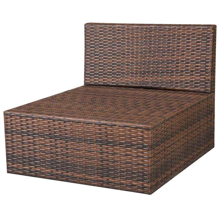 Set mobilier de grădină cu perne, 10 piese, maro, poliratan WALTI