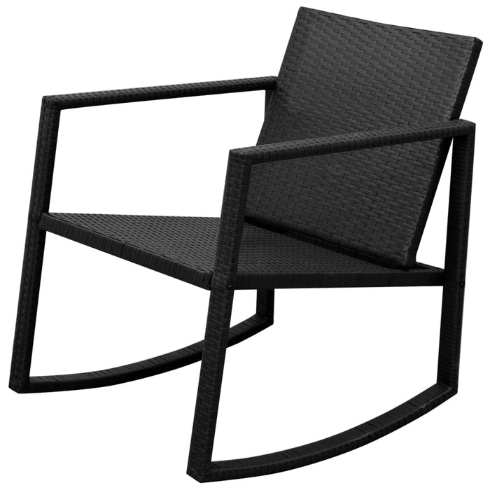 Set mobilier bistro, 3 piese, negru, poliratan WALTI