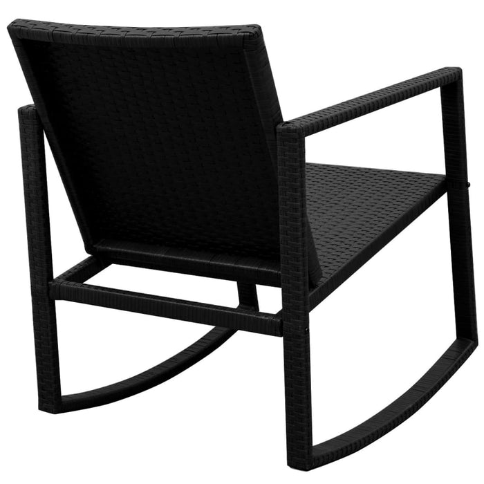 Set mobilier bistro, 3 piese, negru, poliratan WALTI