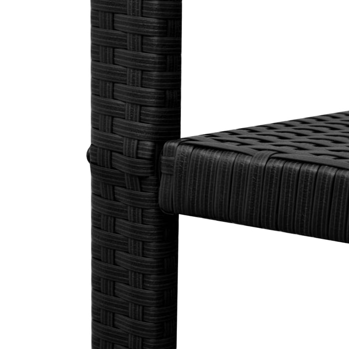 Set mobilier bistro, 3 piese, negru, poliratan WALTI