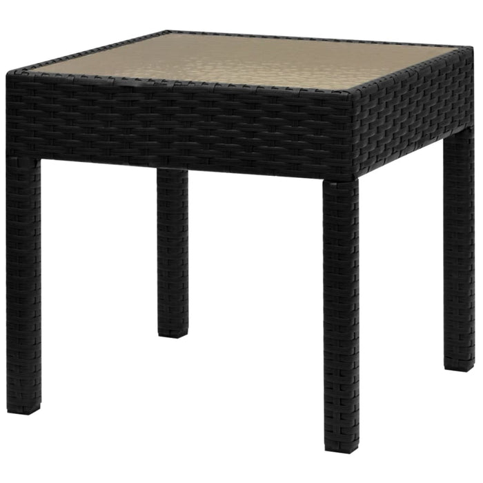 Set mobilier bistro, 3 piese, negru, poliratan WALTI
