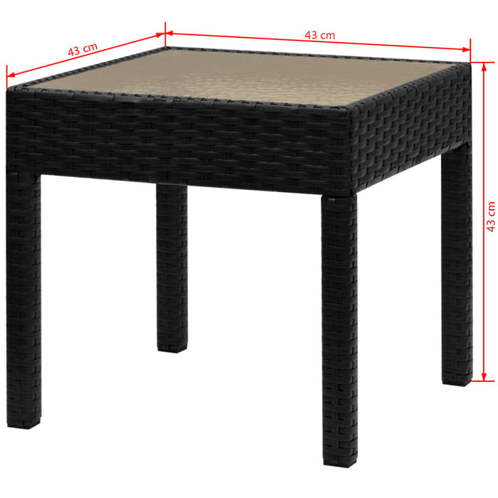Set mobilier bistro, 3 piese, negru, poliratan WALTI