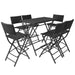 Set mobilier exterior pliabil, 7 piese, negru oțel, poliratan - WALTI WALTI