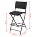Set mobilier exterior pliabil, 7 piese, negru oțel, poliratan - WALTI WALTI