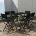 Set mobilier exterior pliabil, 7 piese, negru oțel, poliratan - WALTI WALTI