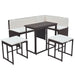 Set mobilier exterior pliabil, 5 piese, maro, oțel, poliratan - WALTI WALTI