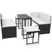 Set mobilier exterior pliabil, 5 piese, maro, oțel, poliratan - WALTI WALTI