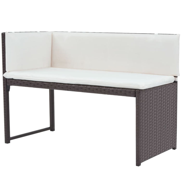 Set mobilier exterior pliabil, 5 piese, maro, oțel, poliratan - WALTI WALTI