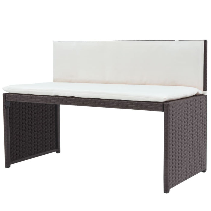 Set mobilier exterior pliabil, 5 piese, maro, oțel, poliratan - WALTI WALTI