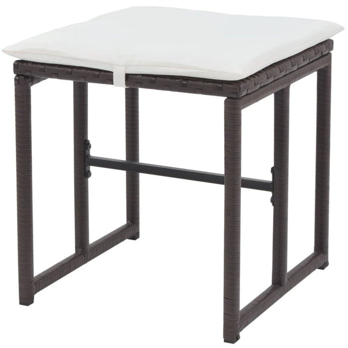 Set mobilier exterior pliabil, 5 piese, maro, oțel, poliratan - WALTI WALTI