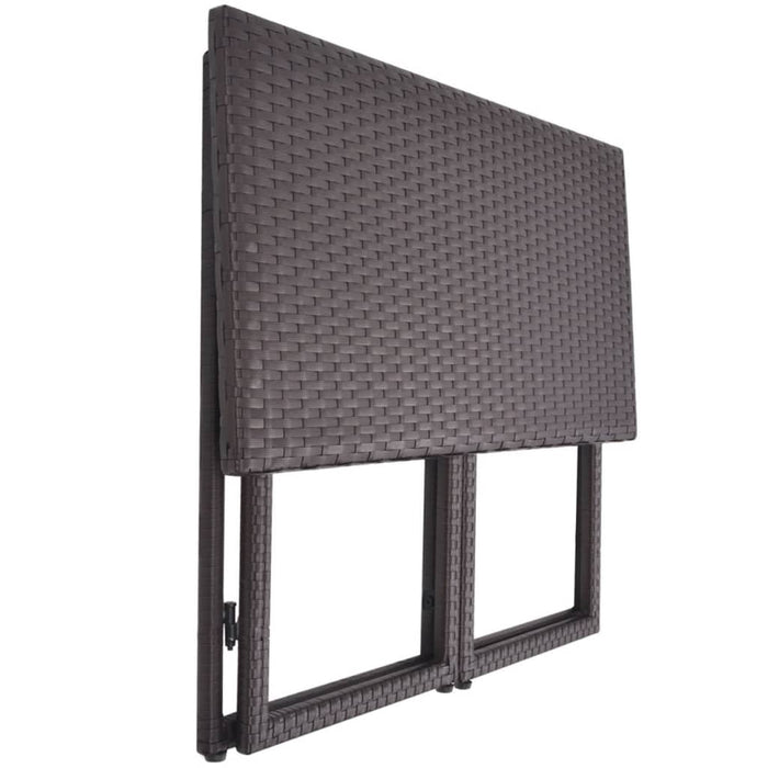Set mobilier exterior pliabil, 5 piese, maro, oțel, poliratan - WALTI WALTI