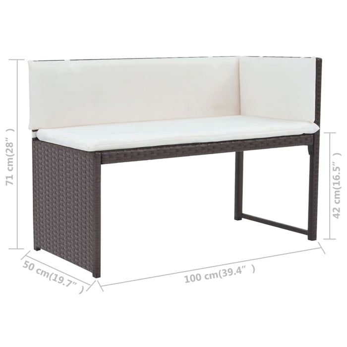 Set mobilier exterior pliabil, 5 piese, maro, oțel, poliratan - WALTI WALTI