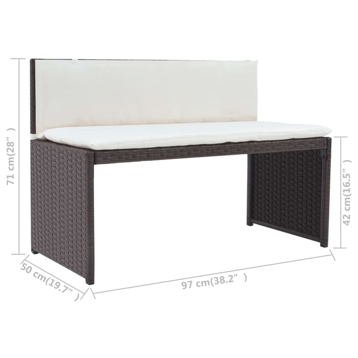 Set mobilier exterior pliabil, 5 piese, maro, oțel, poliratan - WALTI WALTI
