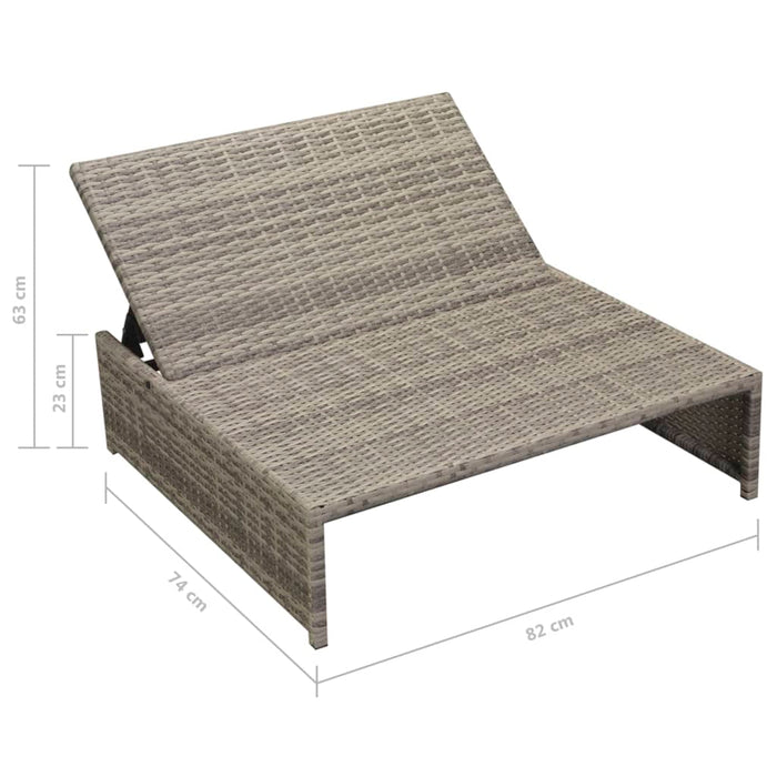 Set mobilier de grădină cu perne, 5 piese, gri, poliratan - WALTI WALTI