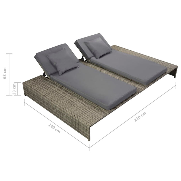 Set mobilier de grădină cu perne, 5 piese, gri, poliratan - WALTI WALTI