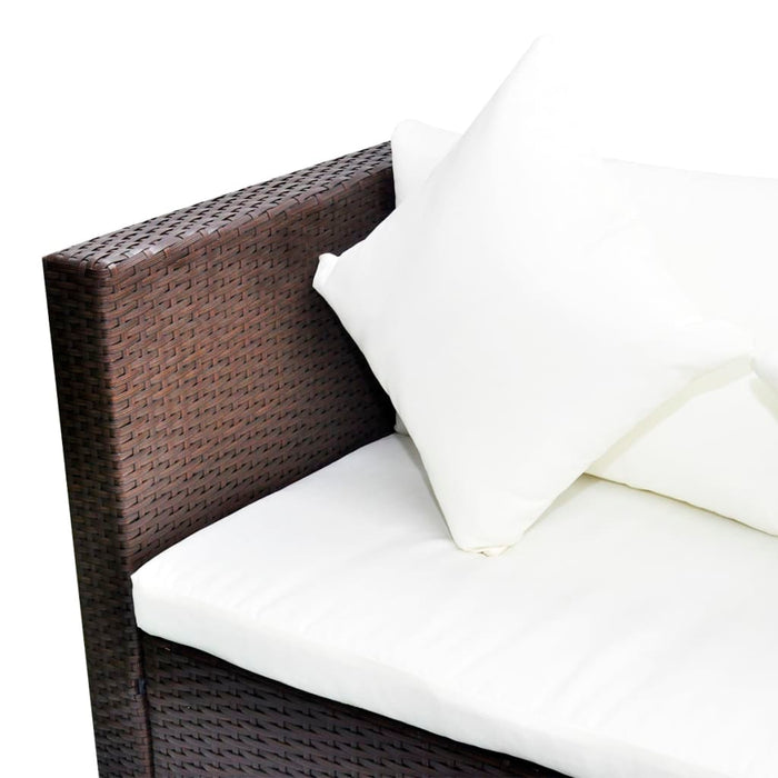 Set mobilier de grădină cu perne, 4 piese, maro, poliratan - WALTI WALTI