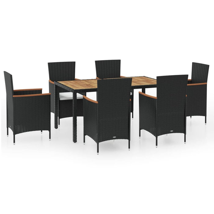 Set mobilier de exterior cu perne, 7 piese, poliratan WALTI