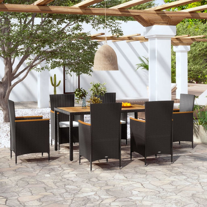 Set mobilier de exterior cu perne, 7 piese, poliratan WALTI