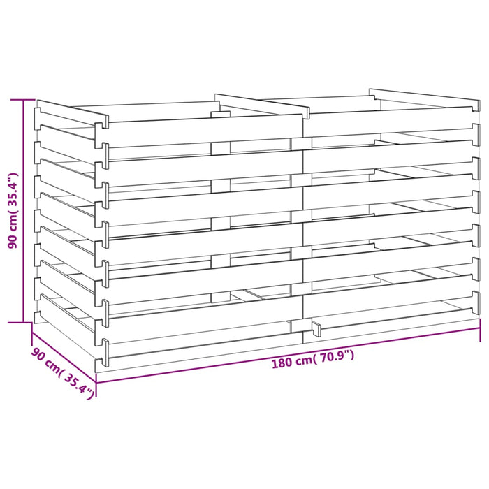 Compostor cu stinghii, 180x90x90 cm, lemn de pin tratat - WALTI WALTI