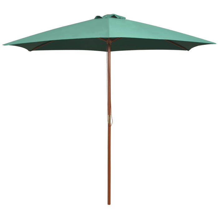 Umbrelă de soare cu stâlp de lemn 270 x 270 cm, verde - WALTI WALTI