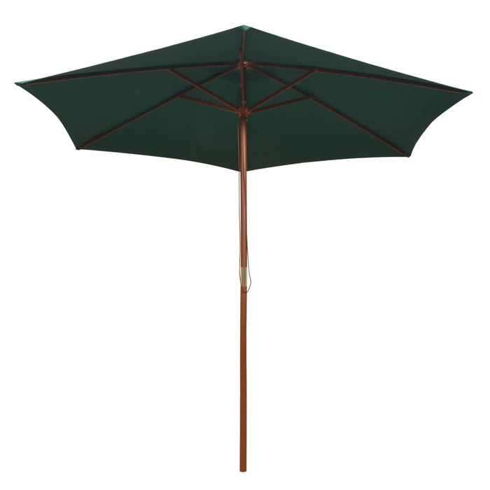 Umbrelă de soare cu stâlp de lemn 270 x 270 cm, verde - WALTI WALTI