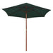 Umbrelă de soare cu stâlp de lemn 270 x 270 cm, verde - WALTI WALTI