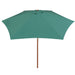 Umbrelă de soare cu stâlp de lemn 270 x 270 cm, verde - WALTI WALTI