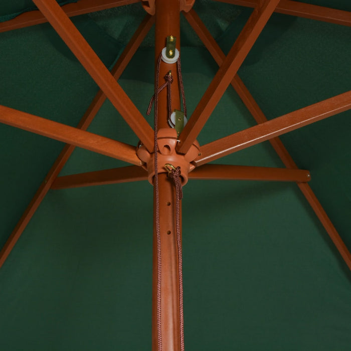 Umbrelă de soare cu stâlp de lemn 270 x 270 cm, verde - WALTI WALTI
