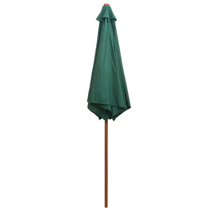 Umbrelă de soare cu stâlp de lemn 270 x 270 cm, verde - WALTI WALTI