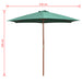 Umbrelă de soare cu stâlp de lemn 270 x 270 cm, verde - WALTI WALTI