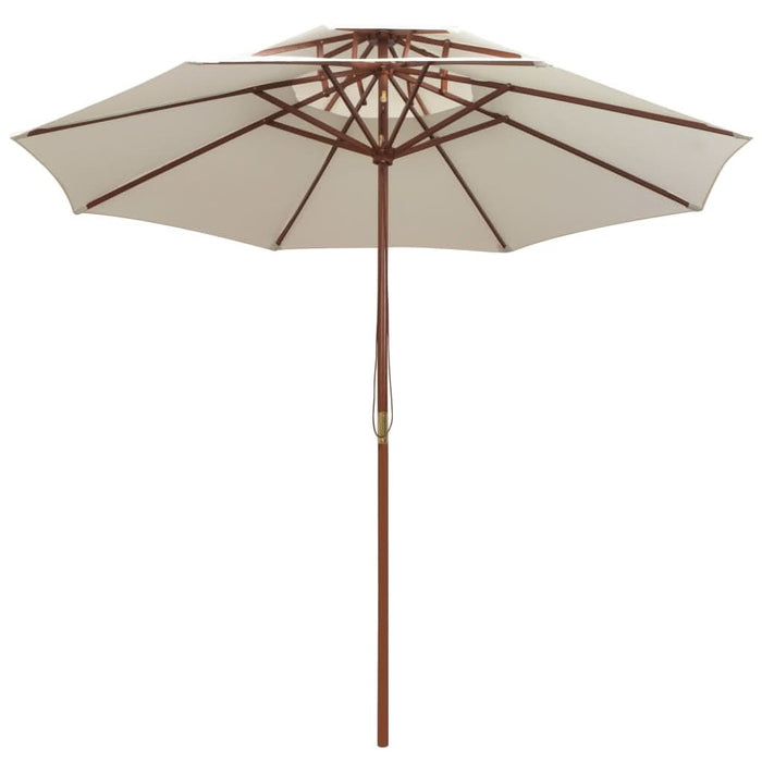 Umbrelă de soare dublă, 270x270 cm, stâlp de lemn, alb crem - WALTI WALTI