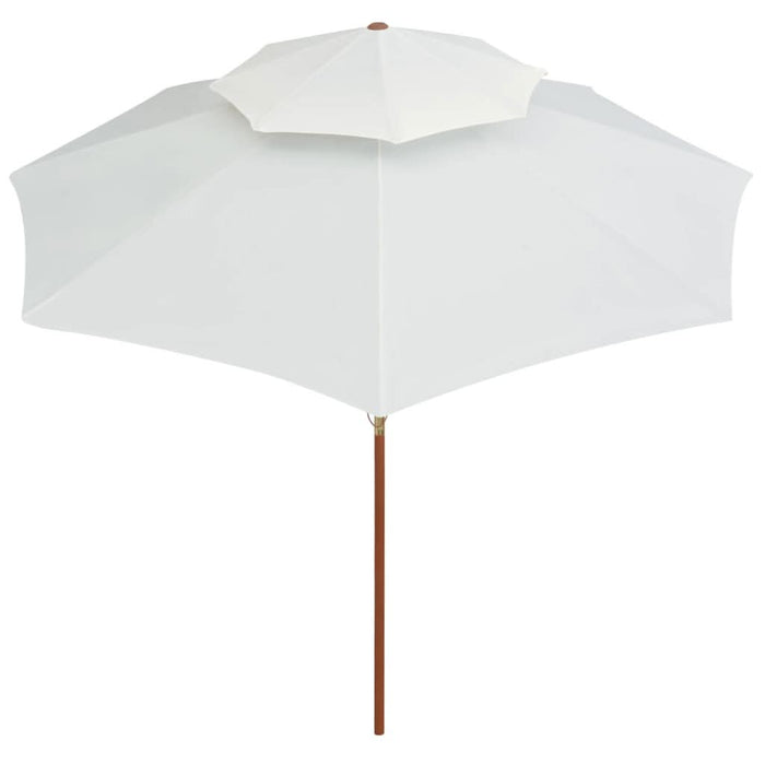 Umbrelă de soare dublă, 270x270 cm, stâlp de lemn, alb crem - WALTI WALTI
