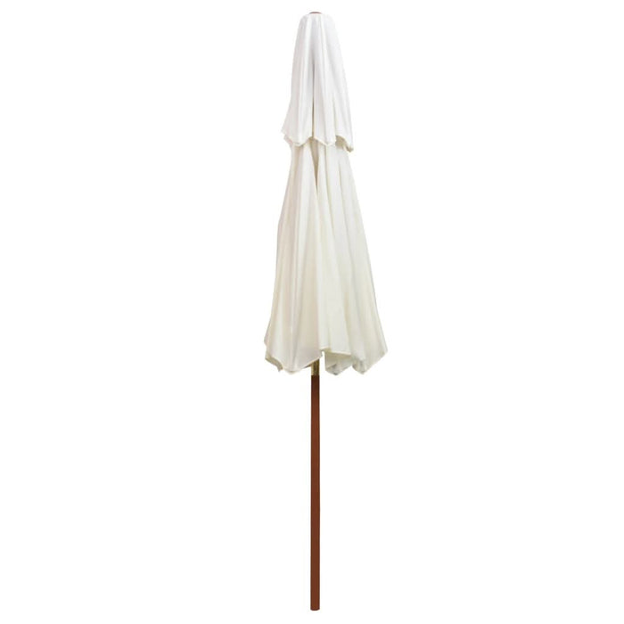 Umbrelă de soare dublă, 270x270 cm, stâlp de lemn, alb crem - WALTI WALTI