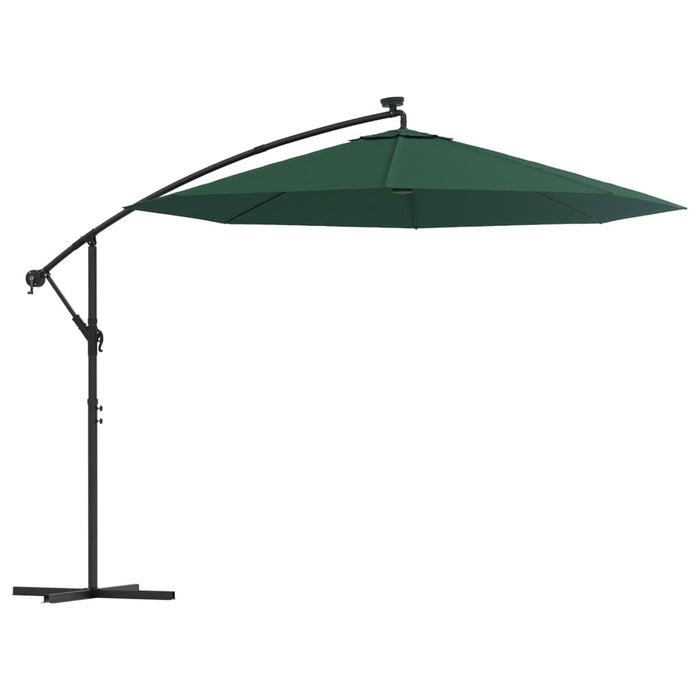 Umbrelă suspendată, iluminare LED, 300 cm, verde, stâlp metalic - WALTI WALTI