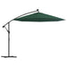 Umbrelă suspendată, iluminare LED, 300 cm, verde, stâlp metalic - WALTI WALTI