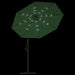 Umbrelă suspendată, iluminare LED, 300 cm, verde, stâlp metalic - WALTI WALTI
