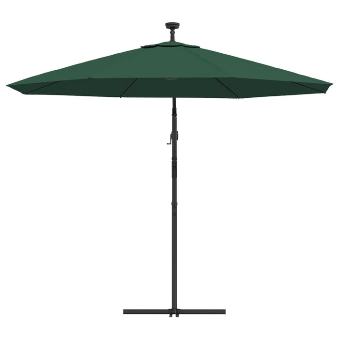 Umbrelă suspendată, iluminare LED, 300 cm, verde, stâlp metalic - WALTI WALTI