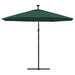 Umbrelă suspendată, iluminare LED, 300 cm, verde, stâlp metalic - WALTI WALTI