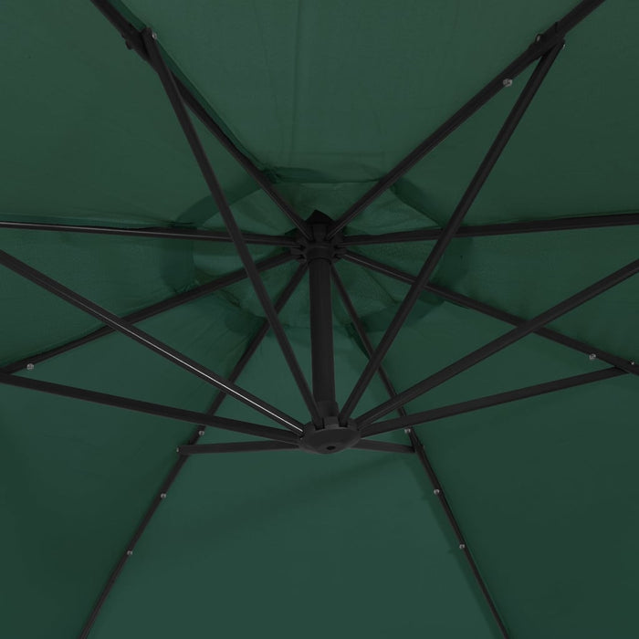 Umbrelă suspendată, iluminare LED, 300 cm, verde, stâlp metalic - WALTI WALTI